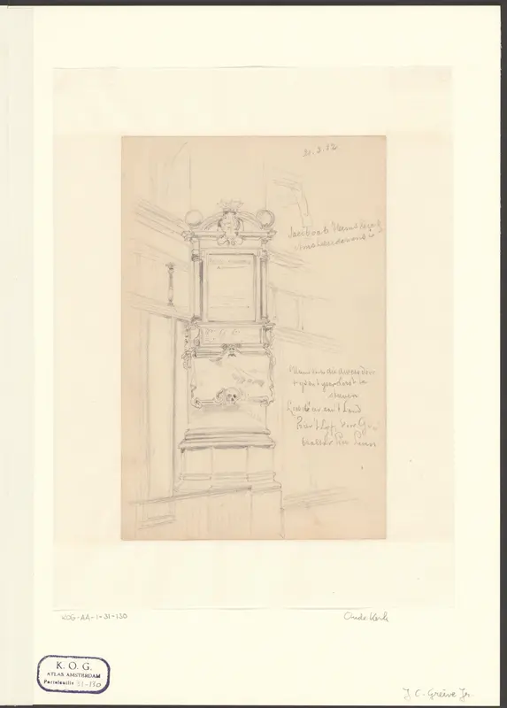Epitaaf van Jacob van Heemskerck in de Oude Kerk Wall Art by Johan Conrad Greive - High-Resolution Digital Print