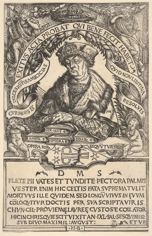 Epitaph of Conrad Celtis Wall Art by Hans Burgkmair - High-Resolution Digital Print