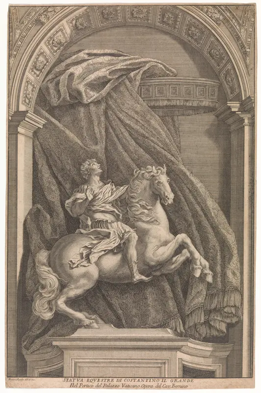 Equestrian Statue of Constantine the Great Wall Art by Francesco Faraone Aquila - High-Resolution Digital Print