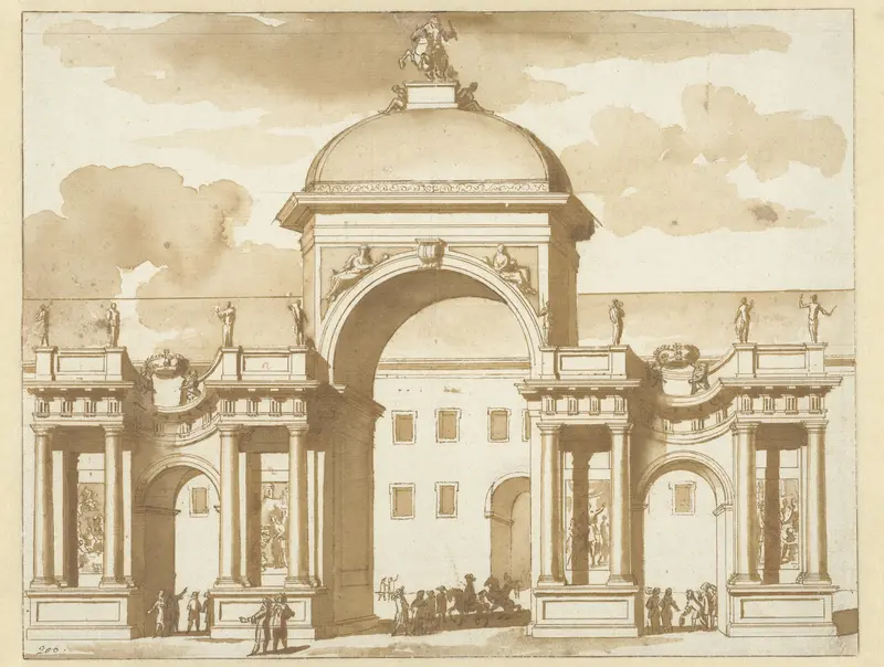 Ereboog voor Willem III, bij het Buitenhof te 's-Gravenhage, 1691 Wall Art by Unknown - High-Resolution Digital Print
