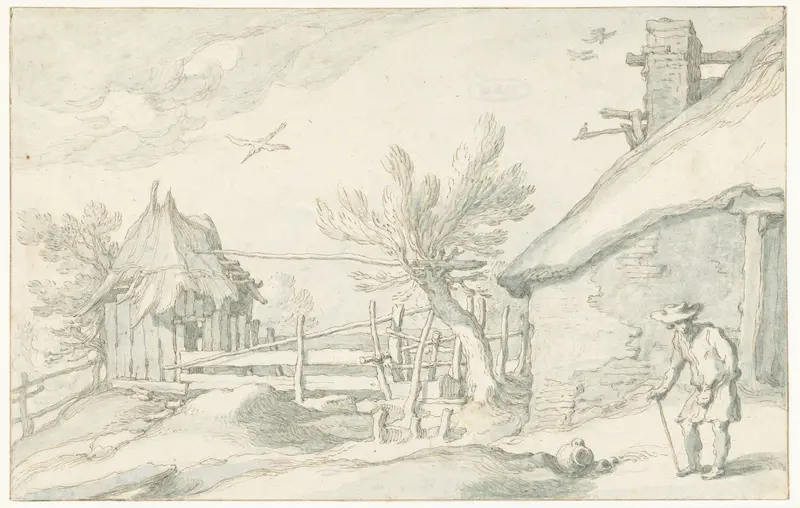 Erf met boerderij en schuur Wall Art by Abraham Bloemaert - High-Resolution Digital Print