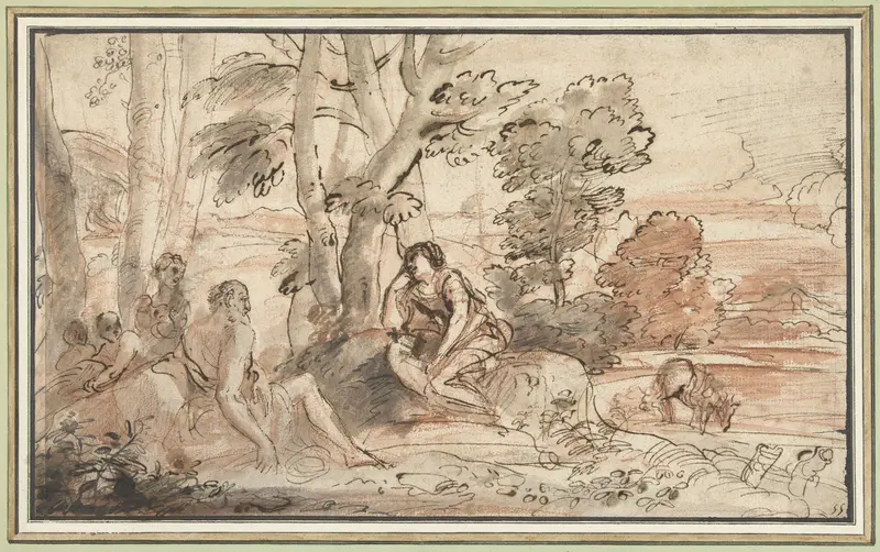Ermina bij de herders Wall Art by Pier Francesco Mola - High-Resolution Digital Print