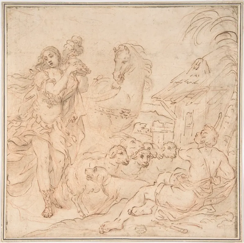 Erminia and the Shepherds (a scene from Torquato Tasso's Gerusalemme Liberata) Wall Art by Anonymous, Italian, 17th century - High-Resolution Digital Print
