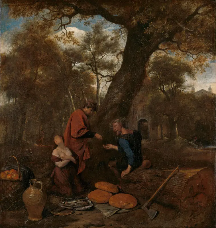 Erysichthon verkoopt zijn dochter Mestra Wall Art by Jan Havicksz. Steen - High-Resolution Digital Print