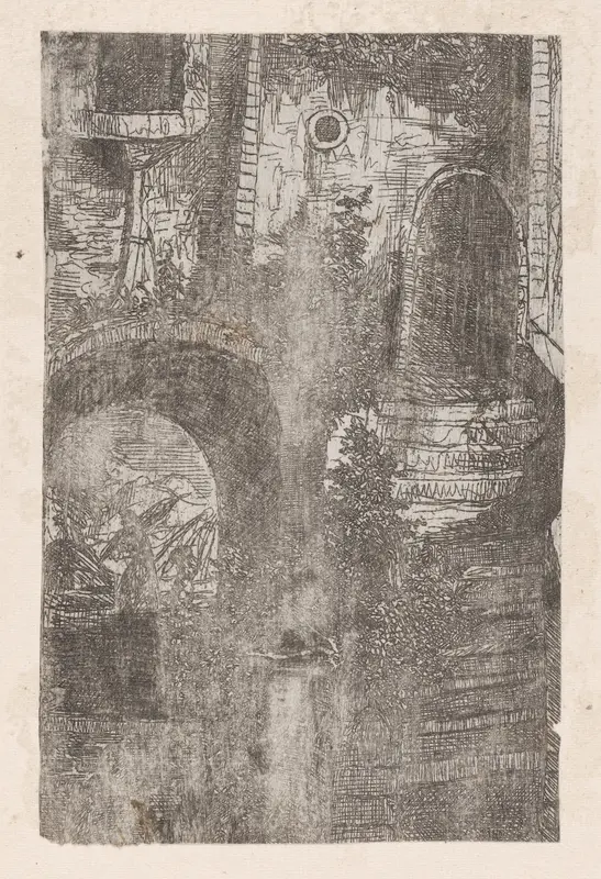 Escalier d'un Château (Staircase of a Château) Wall Art by Rodolphe Bresdin - High-Resolution Digital Print