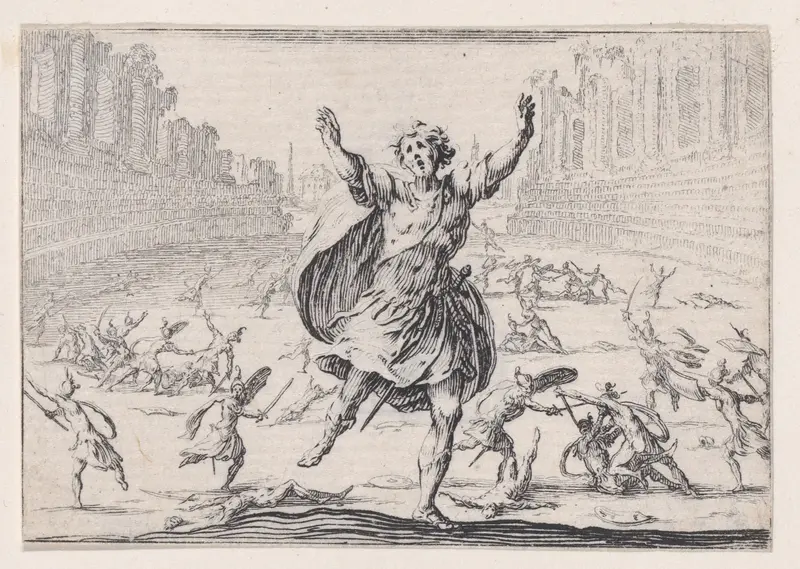 Escarmouche dans un Cirque (Skirmish in a Circus), from "Les Caprices" Series A, The Florence Set Wall Art by Jacques Callot - High-Resolution Digital Print