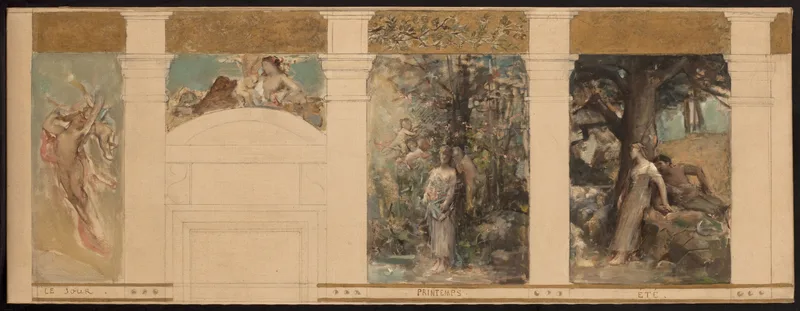 Esquisse pour la salle des fêtes de la mairie du 4e: le jour, la Terre, le printemps et l'été by Léon François Comerre - High-Resolution Digital Print