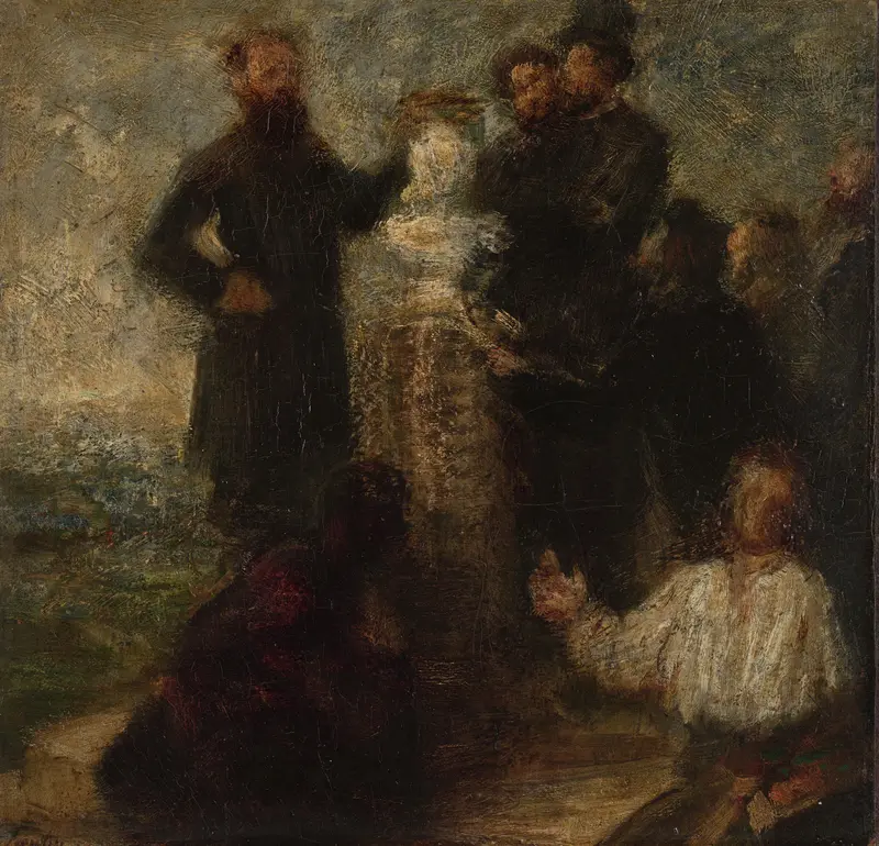 Esquisse pour l'Hommage à Delacroix Wall Art by Henri Fantin-Latour - High-Resolution Digital Print