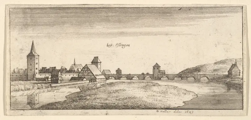 Esslingen, from "German Views" Wall Art by Wenceslaus Hollar - High-Resolution Digital Print
