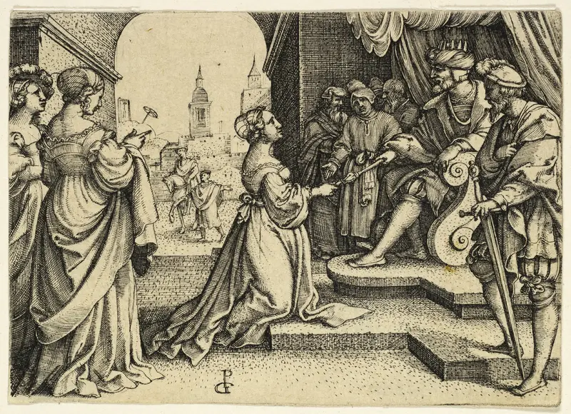 Esther before Ahasuerus Wall Art by Georg Pencz - High-Resolution Digital Print