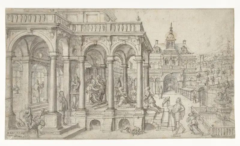 Esther en Ahasverus Wall Art by Hans Vredeman de Vries - High-Resolution Digital Print