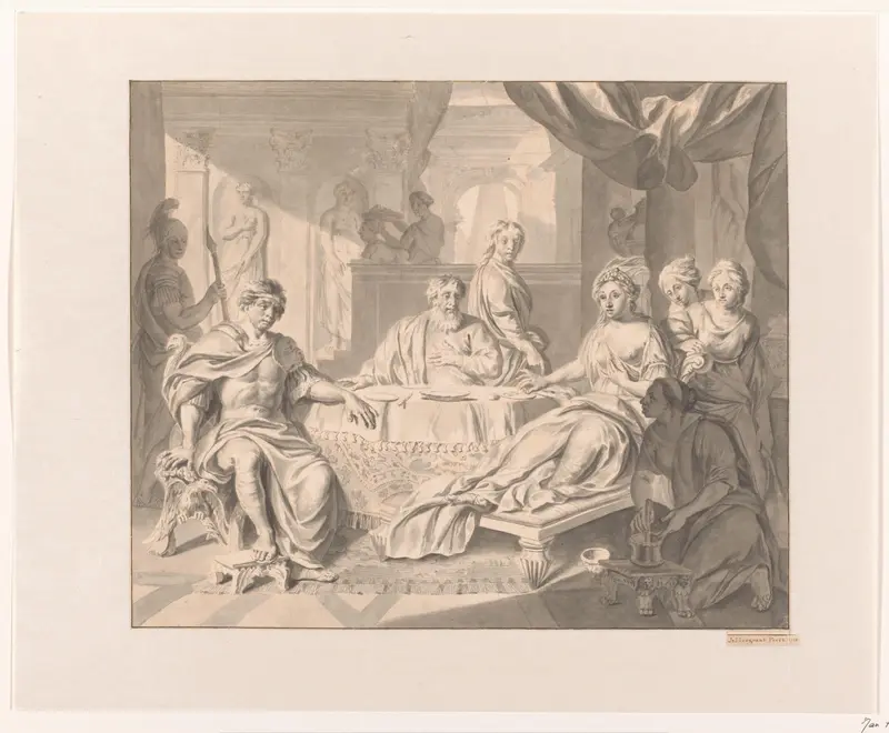 Esther, Haman en Ahasverus aan het banket Wall Art by Jan Hoogsaat - High-Resolution Digital Print