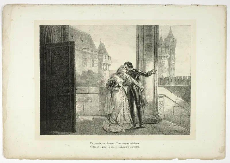 Et couvrit, en pleurant, d'un casque précieux... Wall Art by Horace Vernet - High-Resolution Digital Print