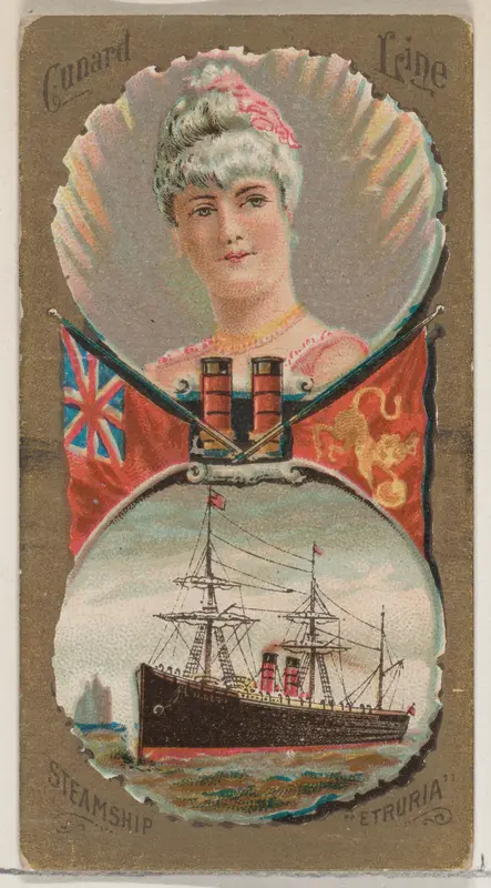 Etruria Steamship, Cunard Line, from the Ocean and River Steamers series (N83) for Duke brand cigarettes Wall Art by W. Duke, Sons & Co. - High-Resolution Digital Print