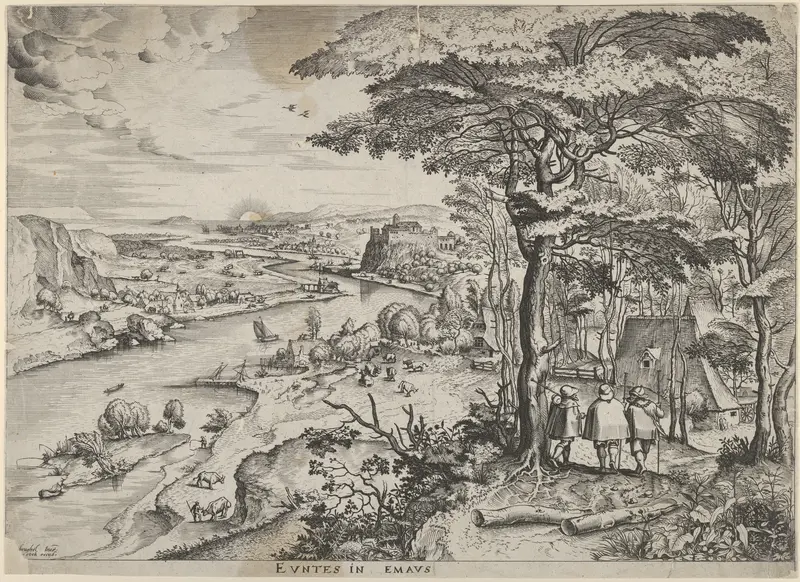 Euntes in Emaus (Landscape with Pilgrims at Emmaus) Wall Art by Pieter Bruegel the Elder - High-Resolution Digital Print