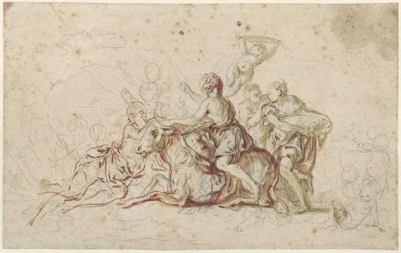 Europa ontvoerd door Jupiter in de gedaante van een stier (?) Wall Art by Jean Honoré Fragonard - High-Resolution Digital Print