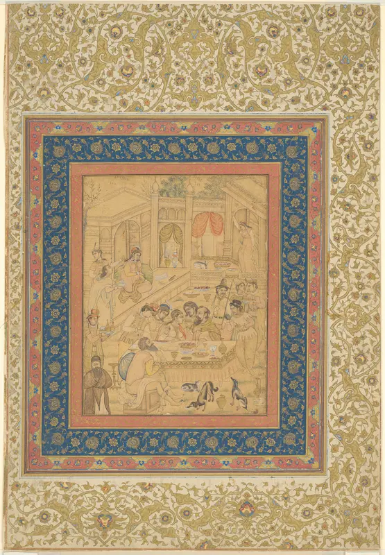 European Banquet Scene (or The Marriage Feast at Cana?) Wall Art by Mughal - High-Resolution Digital Print
