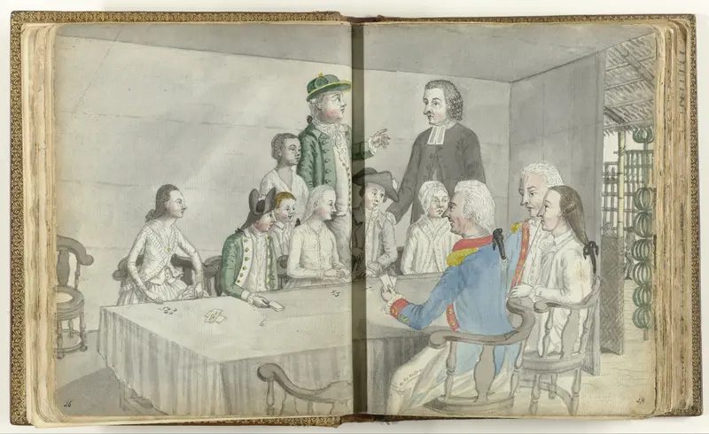 Europees kaartgezelschap op Ceylon Wall Art by Jan Brandes - High-Resolution Digital Print