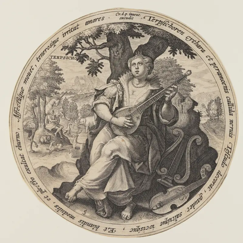Euterpe, from The Muses Wall Art by Crispijn van de Passe, I - High-Resolution Digital Print