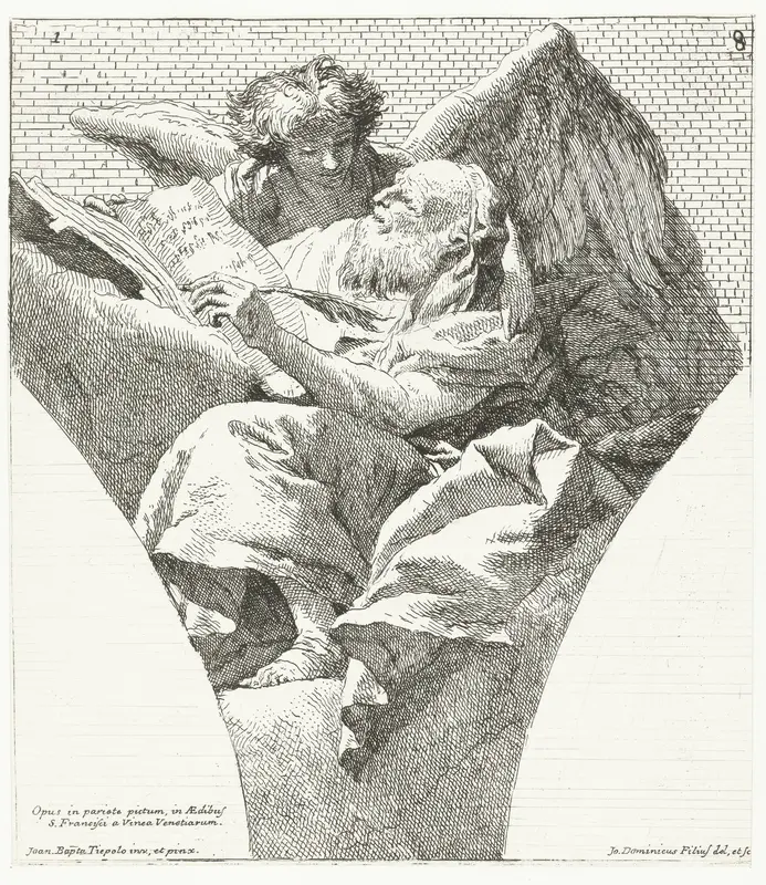 Evangelist Matteüs met engel Wall Art by Unknown - High-Resolution Digital Print