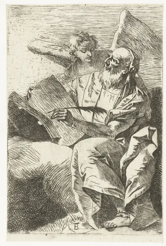 Evangelist Matteus met engel Wall Art by Unknown - High-Resolution Digital Print