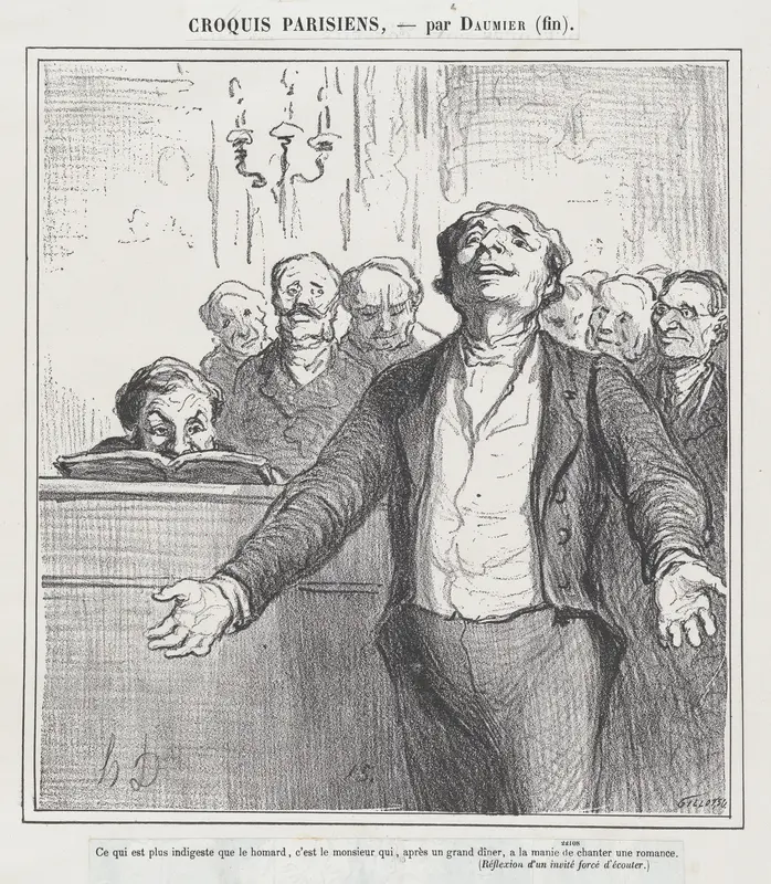 Even more indigestible than a lobster dinner..., from 'Parisian sketches' Wall Art by Honoré Daumier - High-Resolution Digital Print