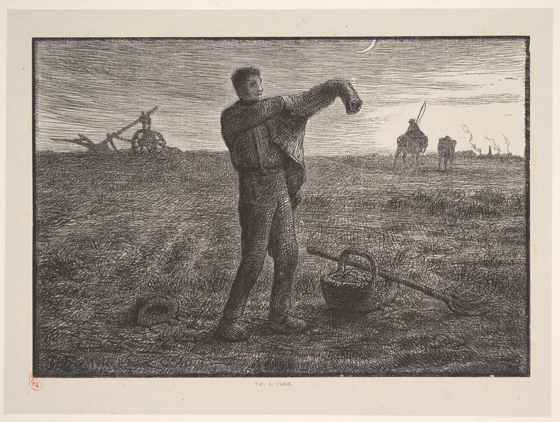 Evening, from "Four Times of the Day" Wall Art by Jean-François Millet - High-Resolution Digital Print