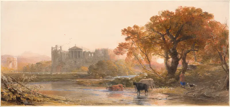 Evening in Italy—the Deserted Villa Wall Art by Samuel Palmer - High-Resolution Digital Print
