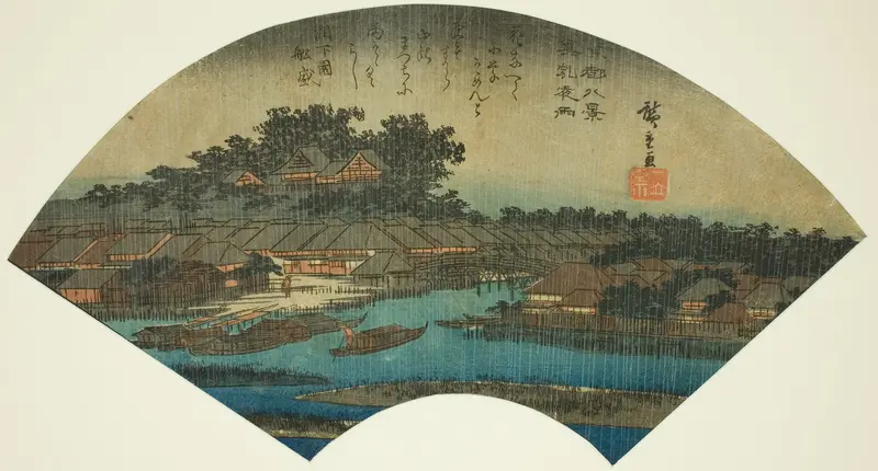 Evening Rain at Matsuchiyama (Matsuchiyama yau), from the series "Eight Views of the Eastern Capital (Toto hakkei)"