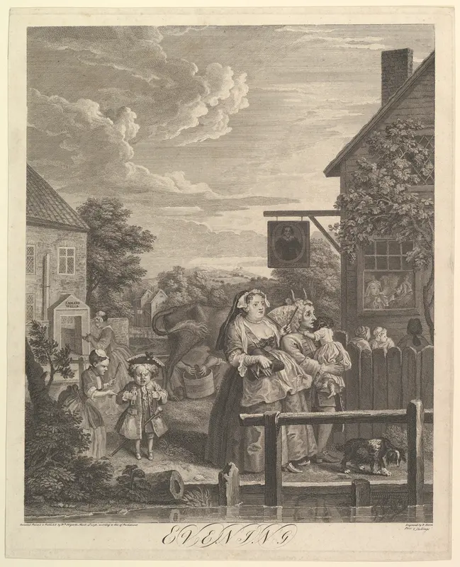 Evening (The Four Times of Day) Wall Art by William Hogarth - High-Resolution Digital Print