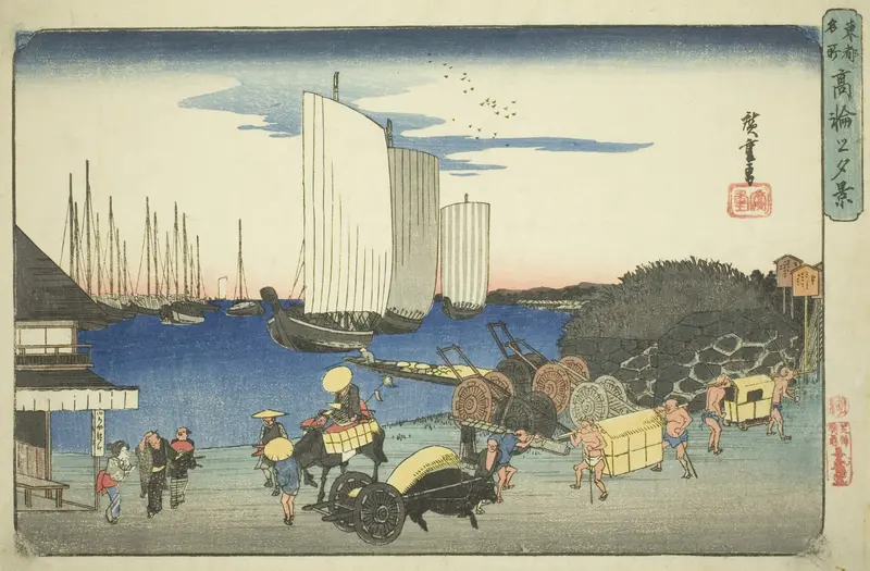 Evening View of Takanawa (Takanawa no yukei), from the series "Famous Places in the Eastern Capital (Toto meisho)"