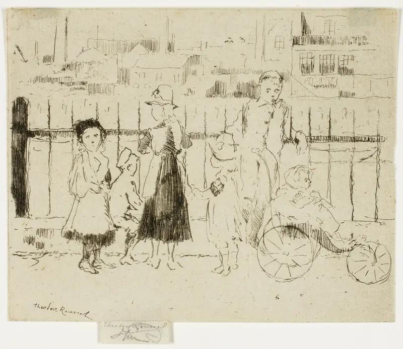 Events Over the Railings, Chelsea Embankment Wall Art by Theodore Roussel - High-Resolution Digital Print