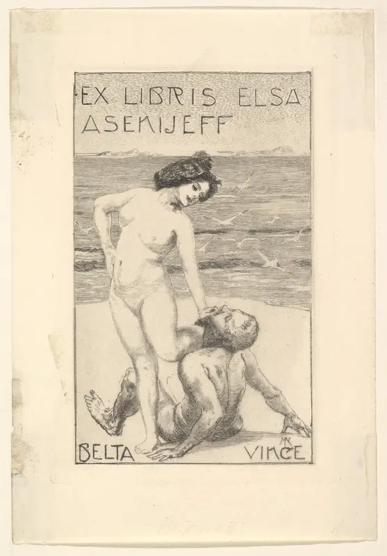 Ex Libris of Elsa Asenijeff Wall Art by Max Klinger - High-Resolution Digital Print