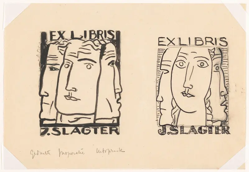 Ex libris voor J. Slagter: gedachte - inspiratie - uitspraak (ontwerp) Wall Art by Leo Gestel - High-Resolution Digital Print