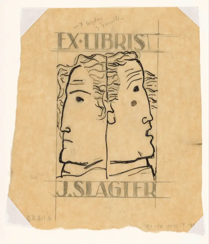 Ex libris voor J. Slagter (ontwerp) Wall Art by Leo Gestel - High-Resolution Digital Print