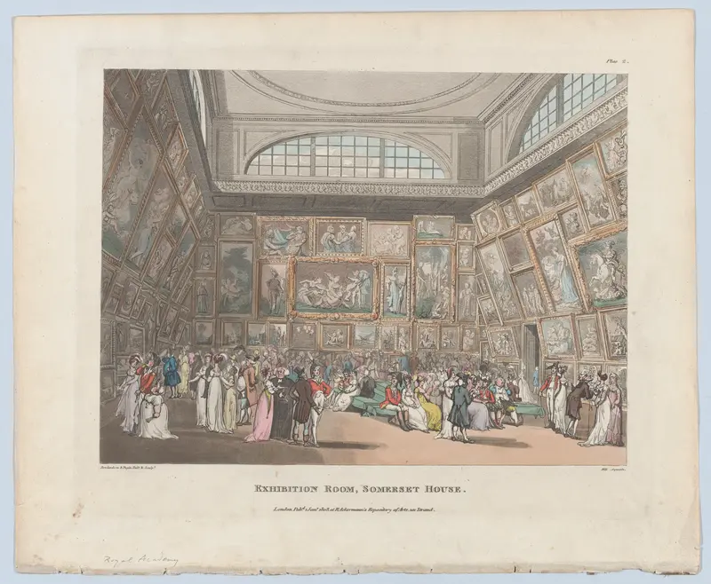 Exhibition Room, Somerset House Wall Art by Thomas Rowlandson - High-Resolution Digital Print