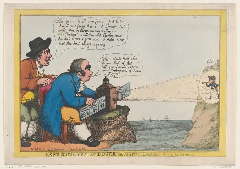Experiments at Dover or Master Charley's Magic Lanthorn Wall Art by Thomas Rowlandson - High-Resolution Digital Print