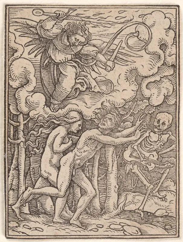 Expulsion from Paradise, from "The Dance of Death" Wall Art by Hans Holbein the Younger - High-Resolution Digital Print