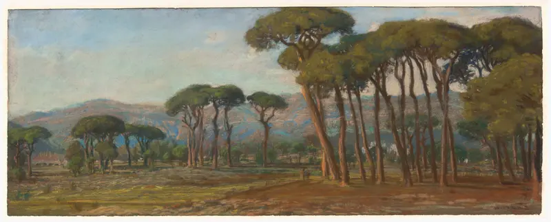Extensive Landscape with a Village and Hillside in the Distance Wall Art by Félix Hippolyte Lanoue - High-Resolution Digital Print