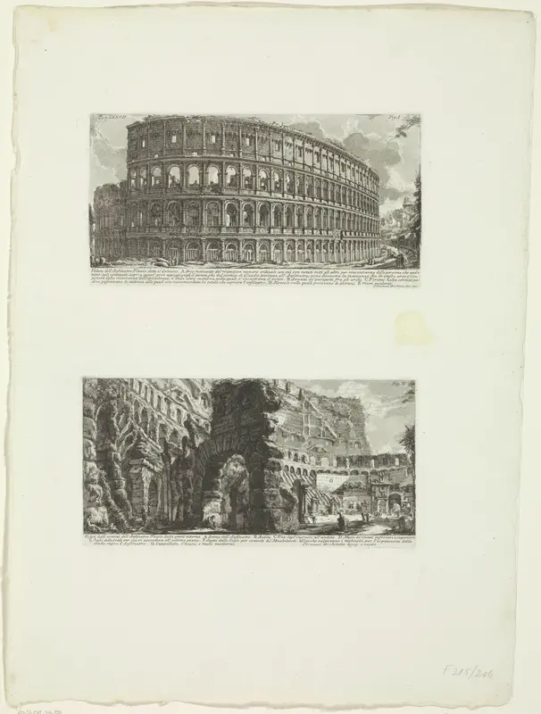 Exterieur en interieur van het Colosseum te Rome Wall Art by Unknown - High-Resolution Digital Print