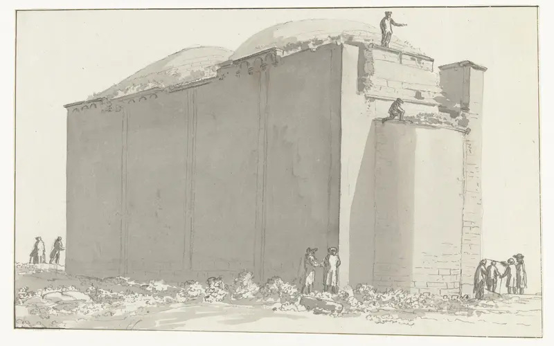 Exterieur van de antieke tempel ten oosten van Gallipoli Wall Art by Louis Ducros - High-Resolution Digital Print