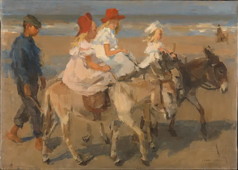 Ezeltje rijden langs het strand Wall Art by Unknown - High-Resolution Digital Print