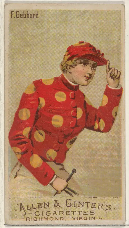 F. Gebhard, from the Racing Colors of the World series (N22a) for Allen & Ginter Cigarettes Wall Art by Allen & Ginter - High-Resolution Digital Print