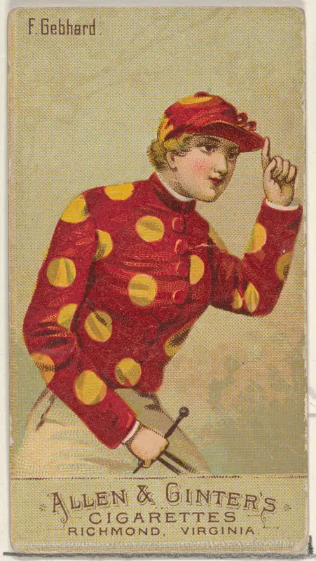 F. Gebhard, from the Racing Colors of the World series (N22b) for Allen & Ginter Cigarettes Wall Art by Allen & Ginter - High-Resolution Digital Print