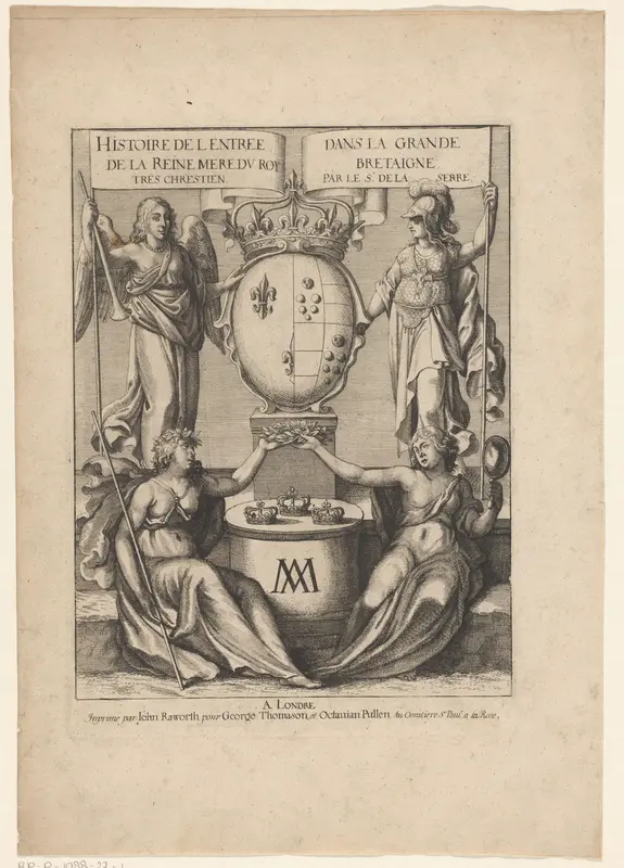 Faam en Minerva met het wapen van Maria de' Medici Wall Art by Wenceslaus Hollar - High-Resolution Digital Print