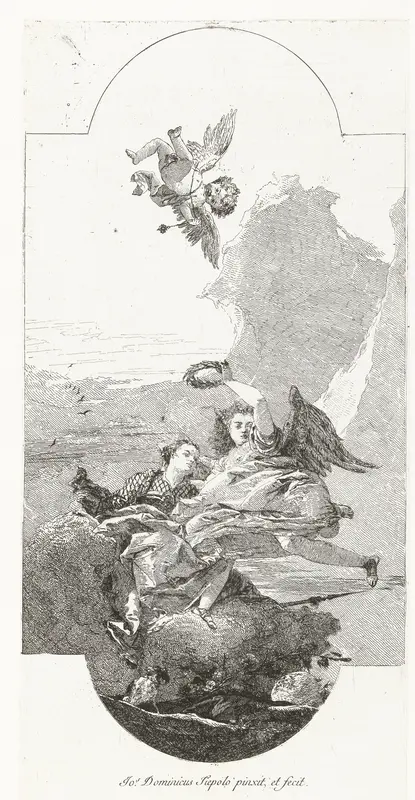 Faam kroont deugd met lauwerkrans Wall Art by Unknown - High-Resolution Digital Print