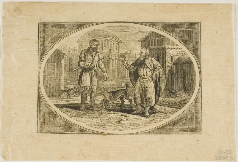 Fable: A Man Bitten by a Dog Wall Art by Thomas Bewick - High-Resolution Digital Print