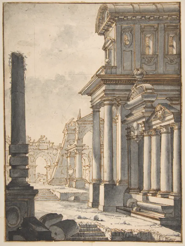 Façade and Ruins Wall Art by Mauro Antonio Tesi - High-Resolution Digital Print
