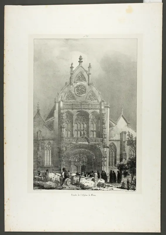 Facade of the Church of Brou Wall Art by Richard Parkes Bonington - High-Resolution Digital Print