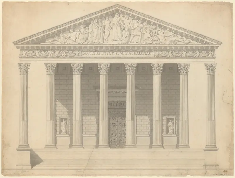 Façade of the Madeleine, Paris Wall Art by Jean-Arnould Léveil - High-Resolution Digital Print